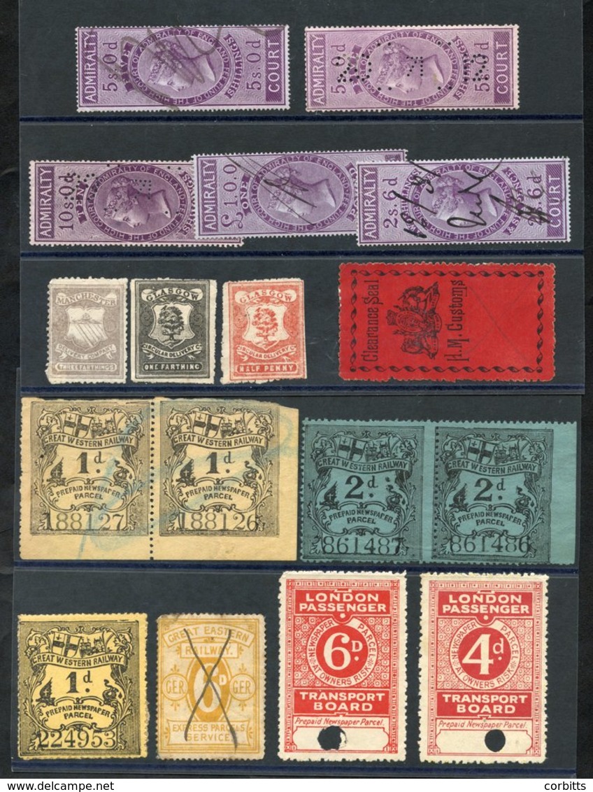 BACK OF THE BOOK Range In Railways - London N.W. Parcel Stamp 2d, 3d, 4d & 5d, Great Western Pre Paid Newspaper Parcel 2 - Altri & Non Classificati
