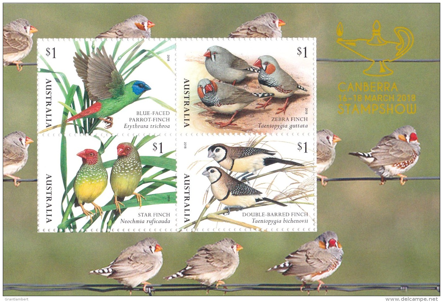 Australia 2018 Canberra Stampshow Finches Minisheet MNH - Neufs