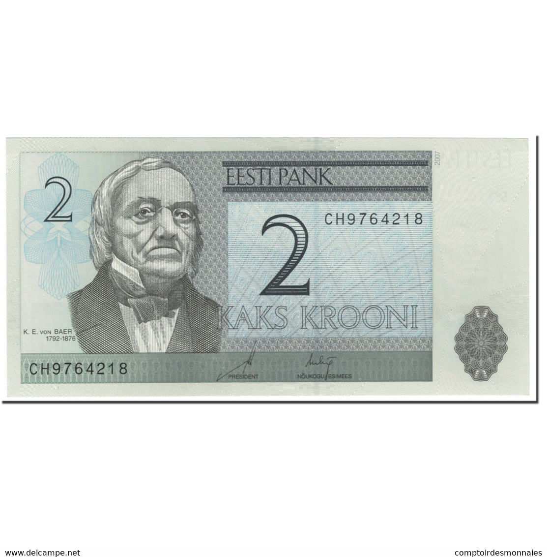 Billet, Estonia, 2 Krooni, 2007, Undated (2007), KM:85b, NEUF - Estland