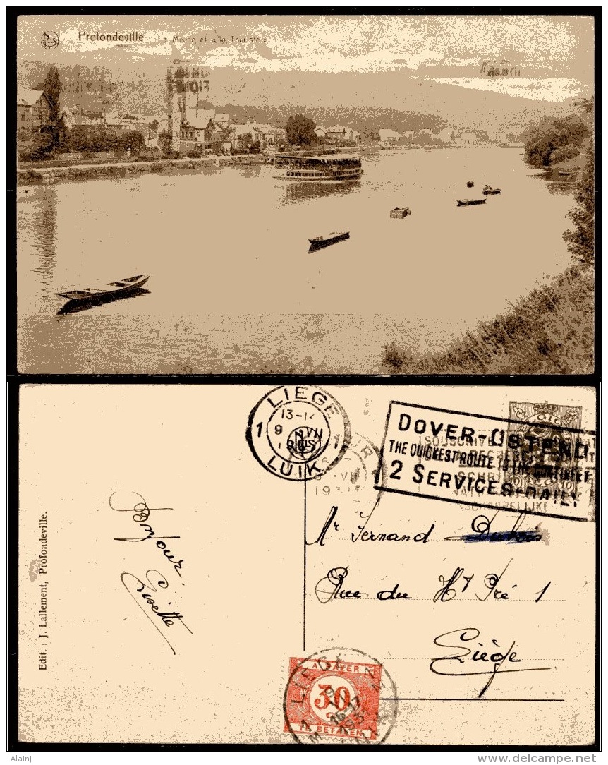 CP   Profondeville    --  La Meuse Et Le " Touriste "  --  1931 - Profondeville