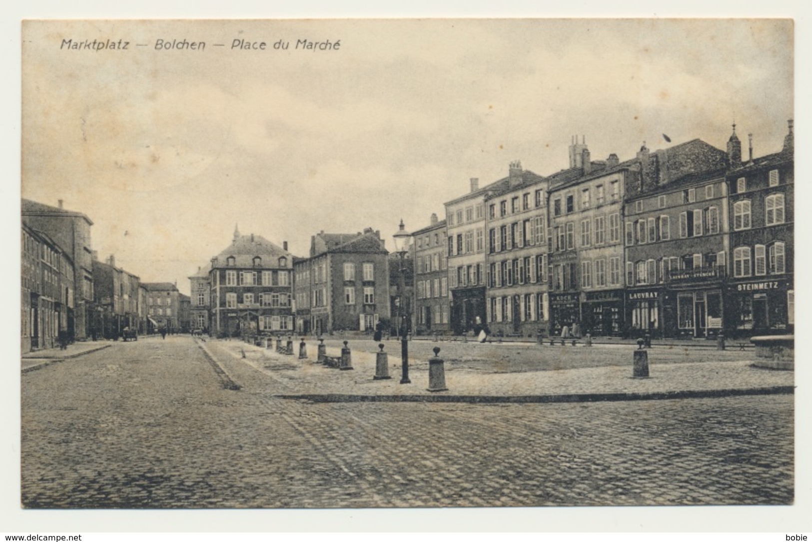 Boulay Moselle : Bolchen Marktplatz En 1913 - Place Du Marché / Cachet Ferroviaire De Thionville à ? Train 1414 - Boulay Moselle