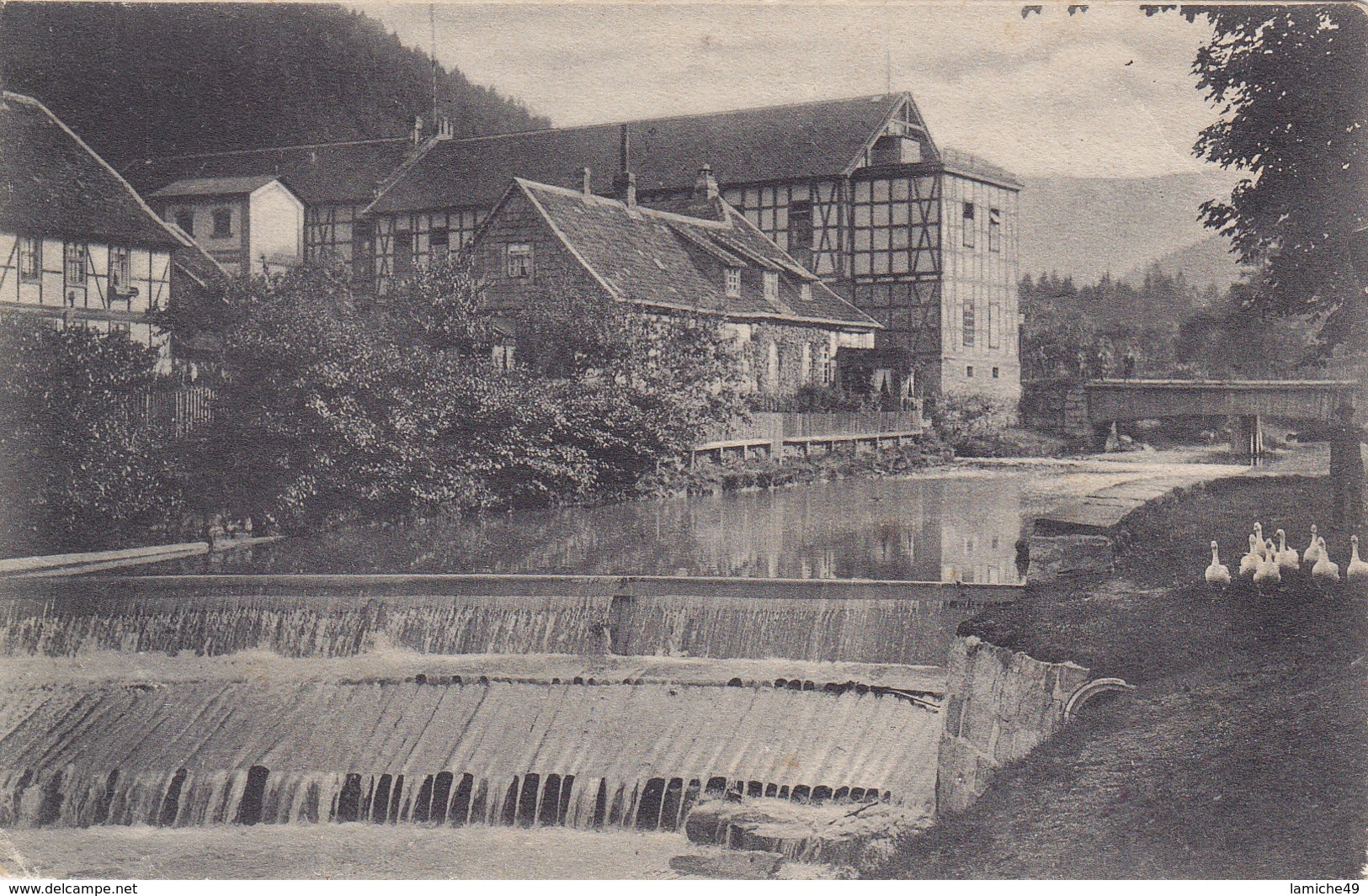 CPA à Identifier ( Moulin Maison à Colombage Troupeau D’oies ) - Wassermühlen