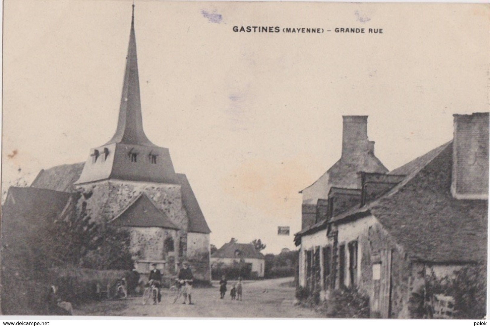 Bn - Rare Cpa GASTINES (Mayenne) - Grande Rue - Autres & Non Classés