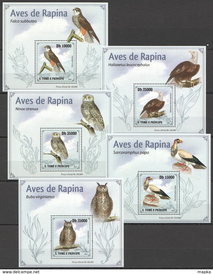 O913 2009 S.TOME E PRINCIPE FAUNA BIRDS AVES DE RAPINA 5 LUX BL MNH - Aigles & Rapaces Diurnes