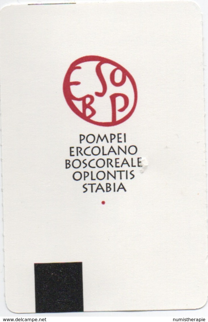 Ticket D'Entrée : Pompei Italie €11,00 : 10/09/08 - Biglietti D'ingresso