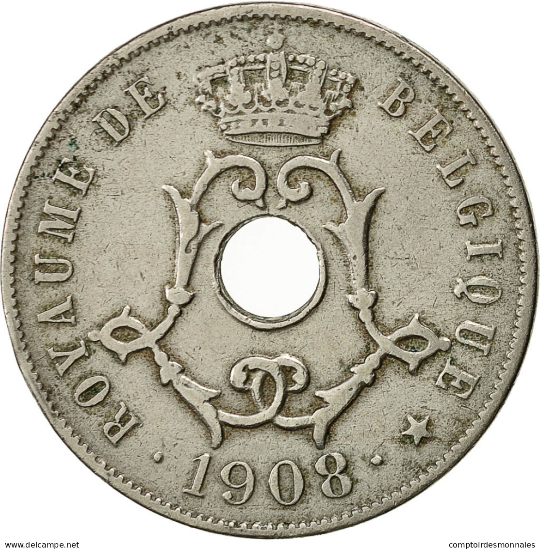 Monnaie, Belgique, 25 Centimes, 1908, TTB+, Copper-nickel, KM:62 - 25 Cents