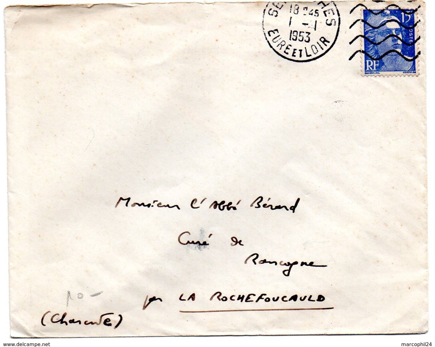 EURE Et LOIR - Dépt N° 28 = SENONCHES 1953 = FLAMME DAGUIN Muette '5 Lignes Ondulées' - Mechanical Postmarks (Other)