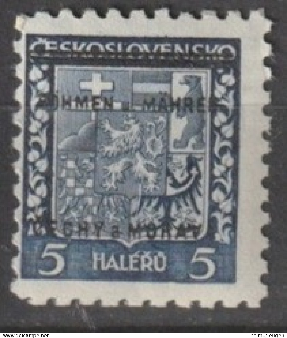 MiNr. 1 Deutschland Besetzungsausgaben II. Weltkrieg Böhmen Und Mähren       1939, 15. Juli. Freimarken - Unused Stamps