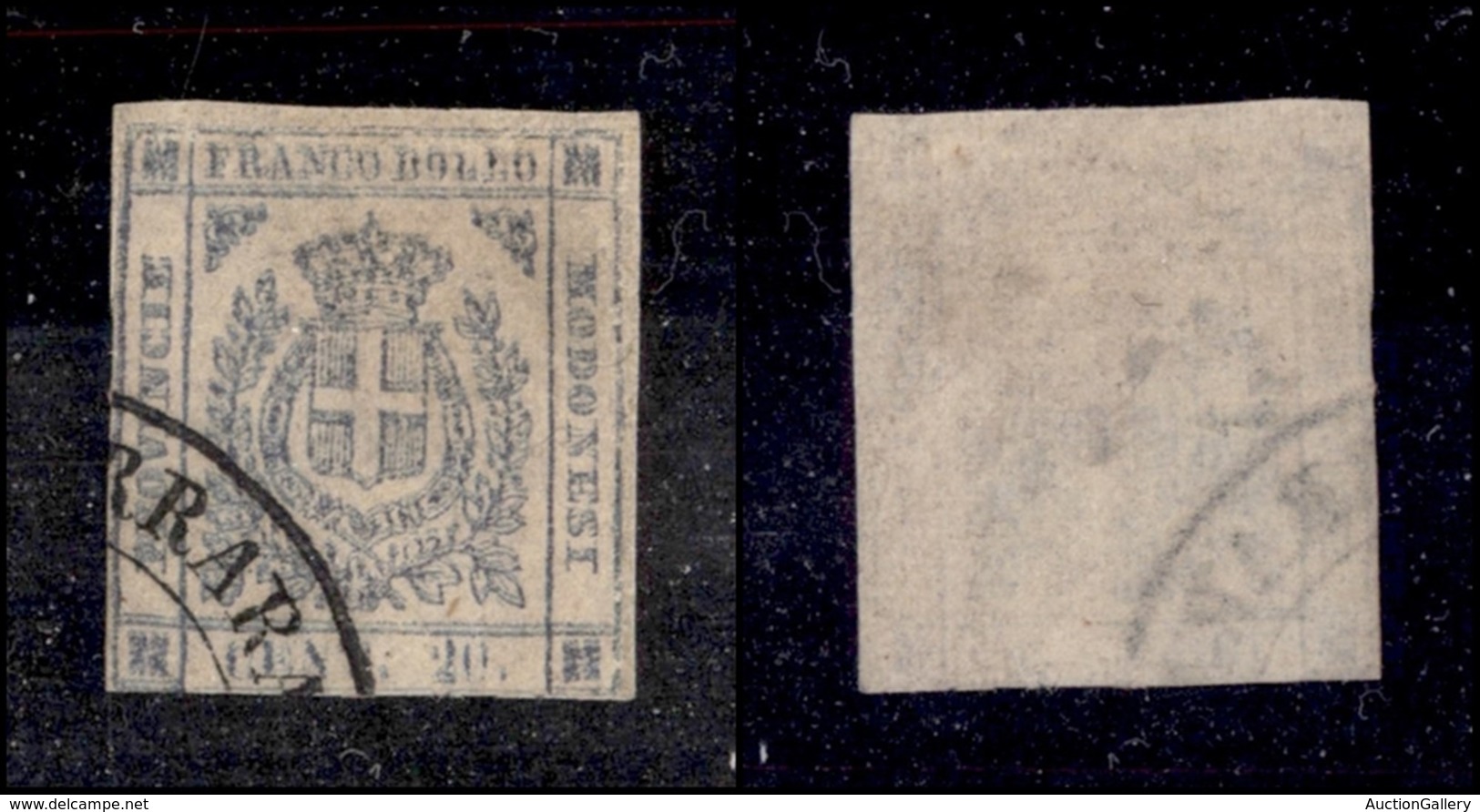 0073 ANTICHI STATI - MODENA - 1859 - 20 Cent (15c) Con Doppia Stampa Completa - Appena Corto In Basso - Molto Raro - Cer - Other & Unclassified