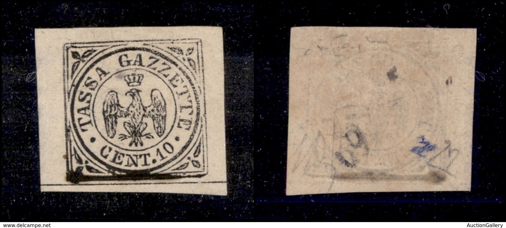 0076 ANTICHI STATI - MODENA - 1859 - 10 Cent (5-Segnatasse Giornali) Nuovo Con Gomma Originale - Molto Bello - Diena (1. - Other & Unclassified