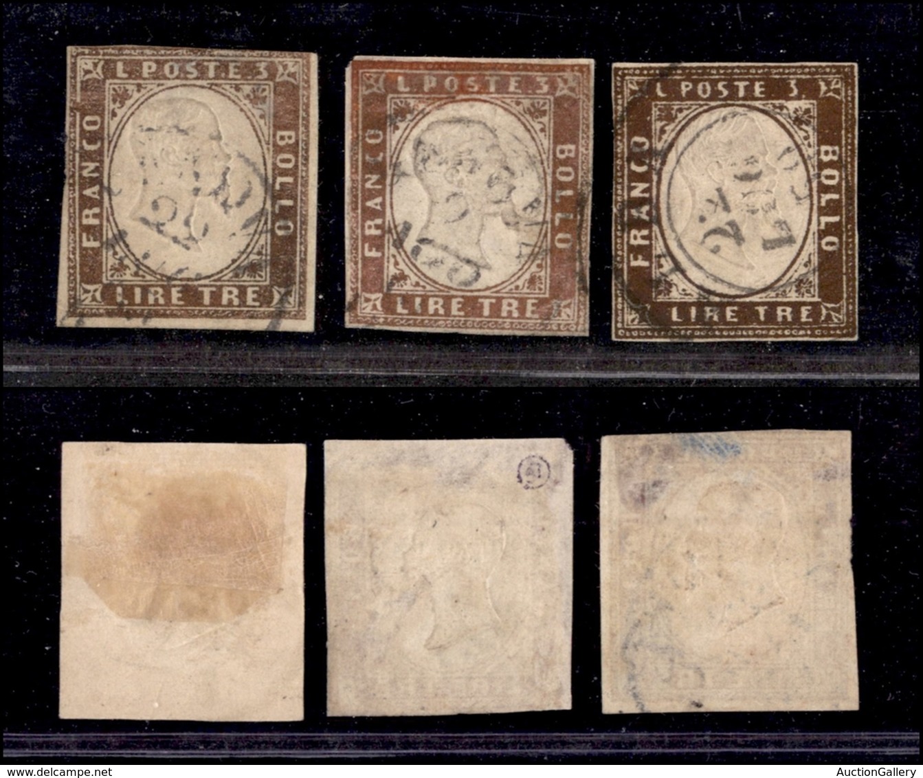 0150 ANTICHI STATI - SARDEGNA - 1861 - 3 Lire (18-18A) - Tre Pezzi Con Difetti - Da Esaminare Con Attenzione (24.000) - Autres & Non Classés