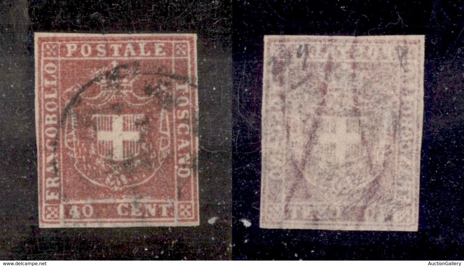 0193 ANTICHI STATI - TOSCANA - 1860 - 40 Cent (21b) Con Ottimi Margini - Molto Bello - Oliva (550) - Other & Unclassified