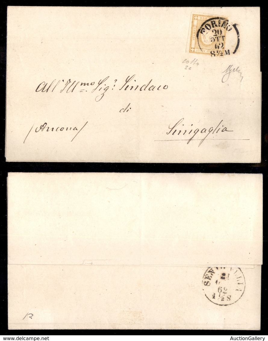 0199 REGNO - 2 Cent (10c) - Lettera Da Torino A Senigallia Del 20.9.62 - Colla (400) - Other & Unclassified