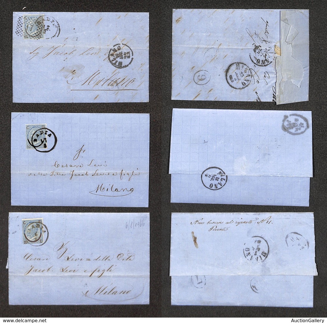 0215 REGNO - Badia (6 Agosto/17 Agosto 1866) - Tre Lettere D’archivio Per Milano Con Affrancature Di Regno (24 Due-25) D - Autres & Non Classés