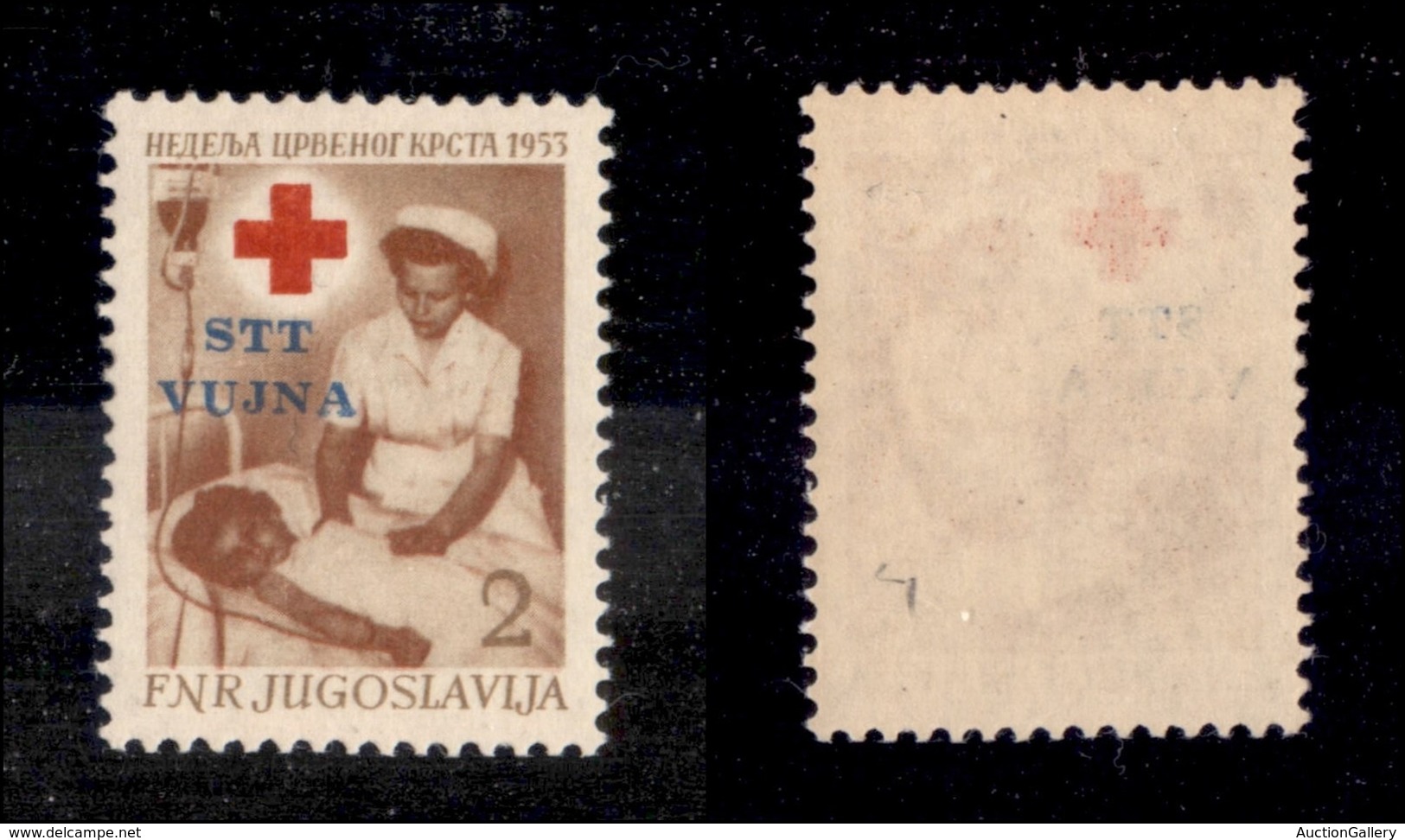 0315 TRIESTE - ZONA B - 1953 - Doppia Croce Rossa - 2 Din (93a) - Gomma Integra - Cert. B.P.P. (250) - Other & Unclassified