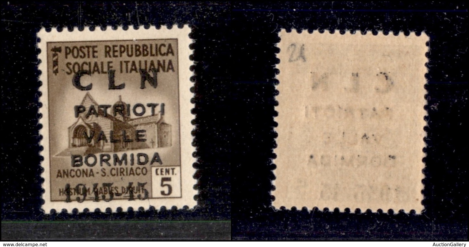 0347 EMISSIONI CLN - VALLE BORMIDA - 1945 - Soprastampa Modificata - 5 Cent (1A) - Gomma Integra - Molto Bello E Raro -  - Autres & Non Classés