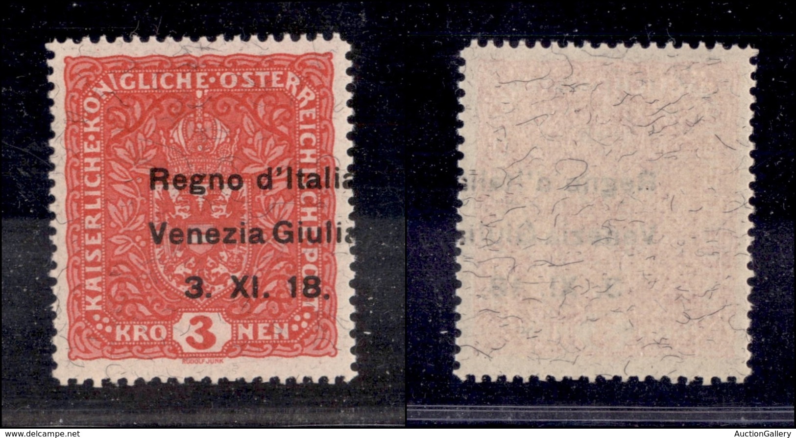 0358 OCCUPAZIONI - VENEZIA GIULIA - 1918 - 3 Kreuzer (16) - Gomma Integra - Molto Bello - Cert. Raybaudi + Cert. AG (2.0 - Other & Unclassified