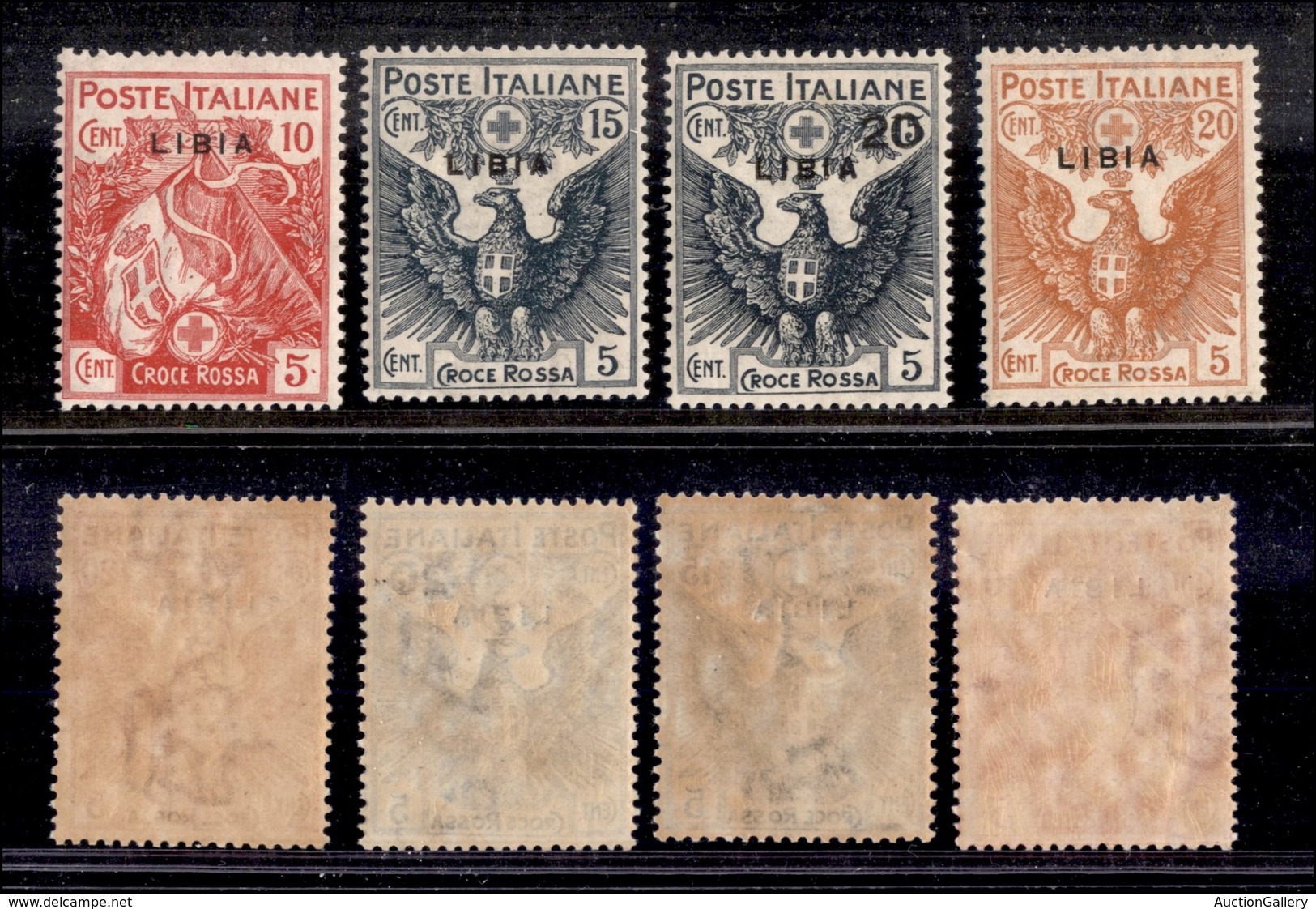 0388 COLONIE - LIBIA - 1915/1916 - Croce Rossa (13/16) - Serie Completa - Gomma Integra - Ottima Centratura - Molto Bell - Other & Unclassified