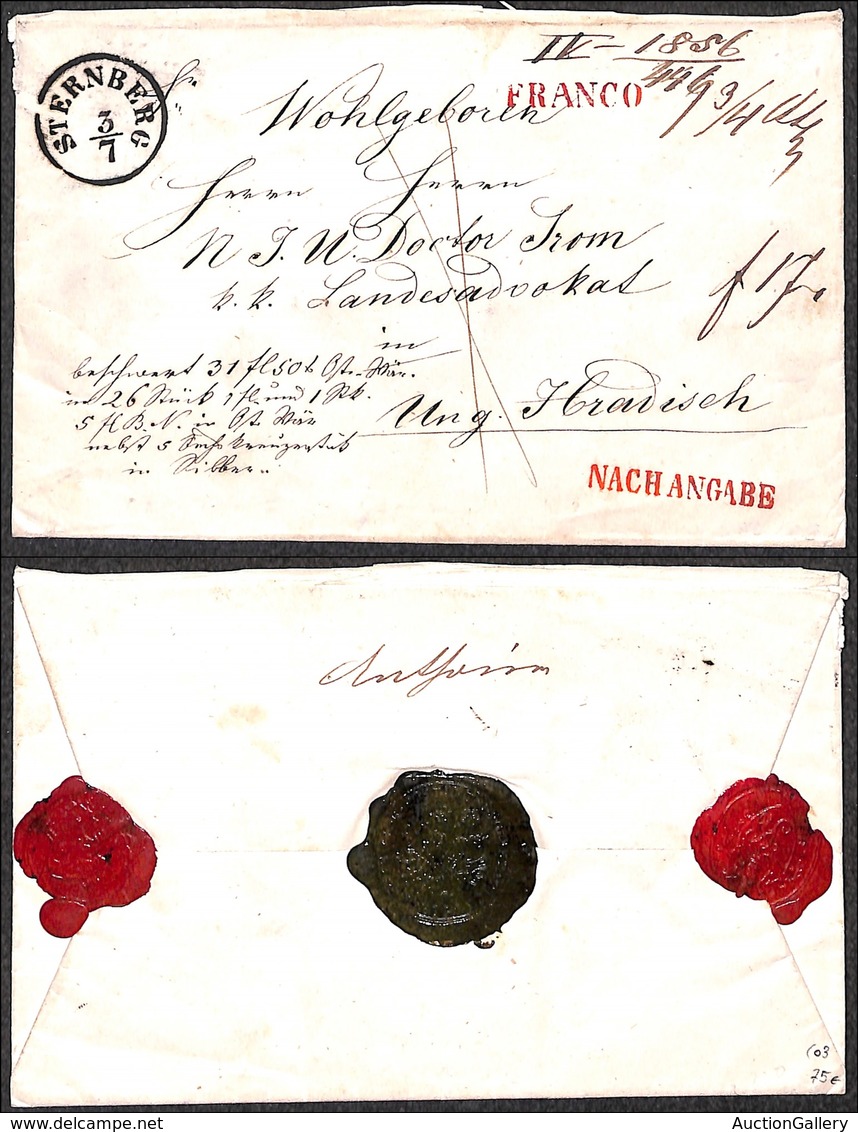 0494 ESTERO - AUSTRIA - Austria/Ungheria - Busta Lettera Denaro Raccomandata Da Sternberg A Ung. Hranisch Del 3.7.56 - F - Autres & Non Classés