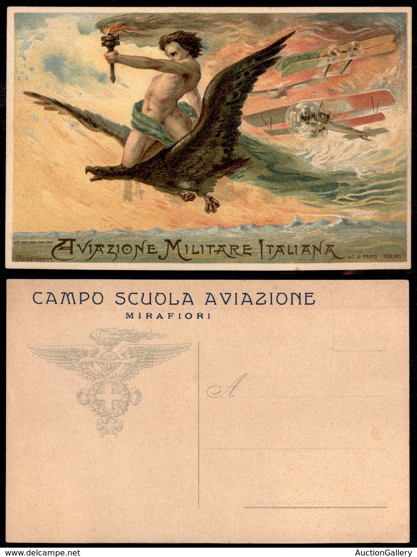 0593 CARTOLINE D'EPOCA - AVIAZIONE - Aviazione Militare Italiana - Campo Scuola Aviazione Mirafiori - Nuova - Other & Unclassified