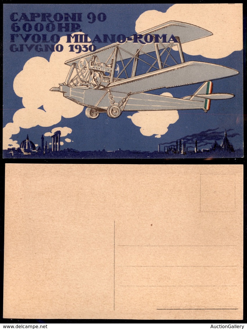 0595 CARTOLINE D'EPOCA - AVIAZIONE - Caproni 90 - I° Volo Milano Roma 1930 - Nuova - Other & Unclassified