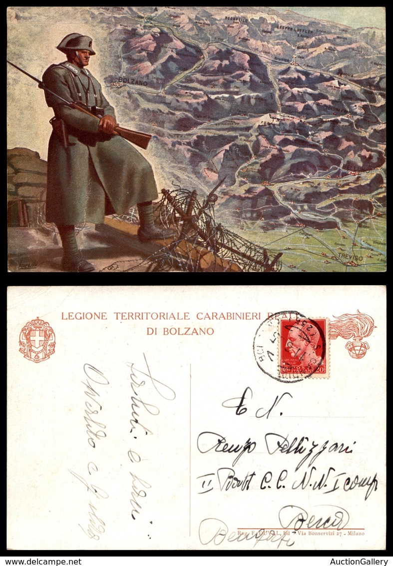 0612 CARTOLINE D'EPOCA - MILITARI - Legione Territoriale Carabinieri Reali Bolzano (con Filo Spinato) - Boccasile - Usat - Other & Unclassified