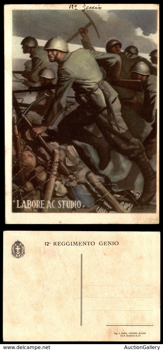 0618 CARTOLINE D'EPOCA - MILITARI - 12° Reggimento Genio/Labore Ac Studio - Boccasile - Nuova - Other & Unclassified