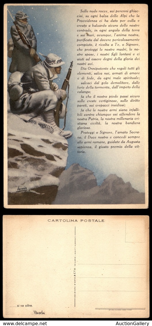 0625 CARTOLINE D'EPOCA - MILITARI - Soldati E Preghiere/Alpini - Boccasile - Nuova - Other & Unclassified