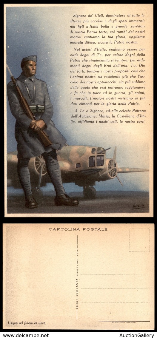 0626 CARTOLINE D'EPOCA - MILITARI - Soldati E Preghiere/Aviatori - Boccasile - Nuova - Other & Unclassified