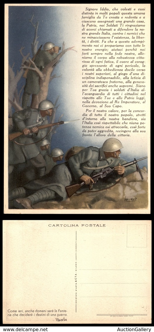 0627 CARTOLINE D'EPOCA - MILITARI - Soldati E Preghiere/Fanteria - Boccasile - Nuova - Other & Unclassified