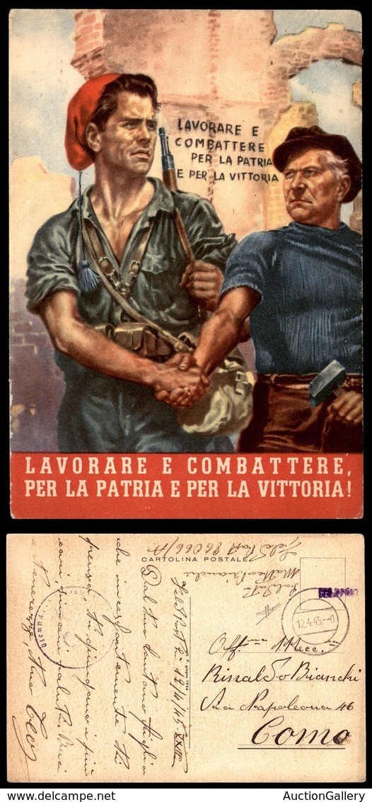 0630 CARTOLINE D'EPOCA - MILITARI - Lavorare E Combattere Per La Patria E Per La Vittoria - Franchigia Dalla Feldpost Pe - Other & Unclassified