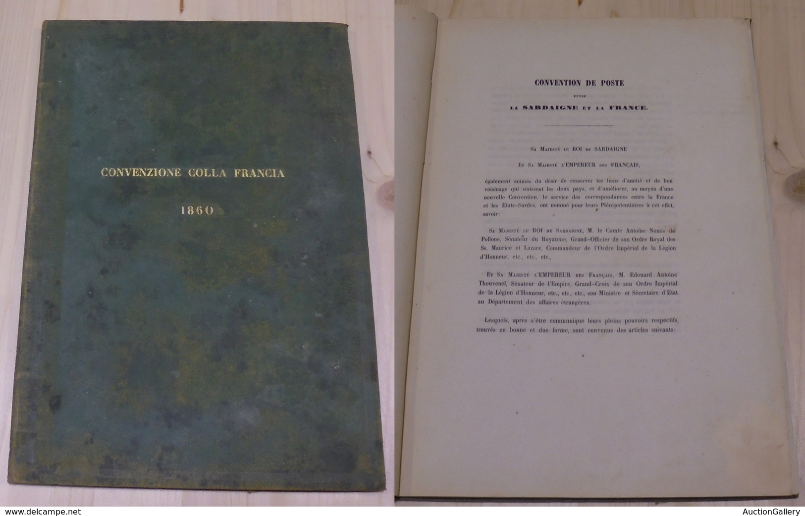 0639 LOTTI VARI E COLLEZIONI - DOCUMENTI - 1860 (4 Settembre) - Convenzione Postale Sardegna/Francia - Fascicolo Rilegat - Other & Unclassified