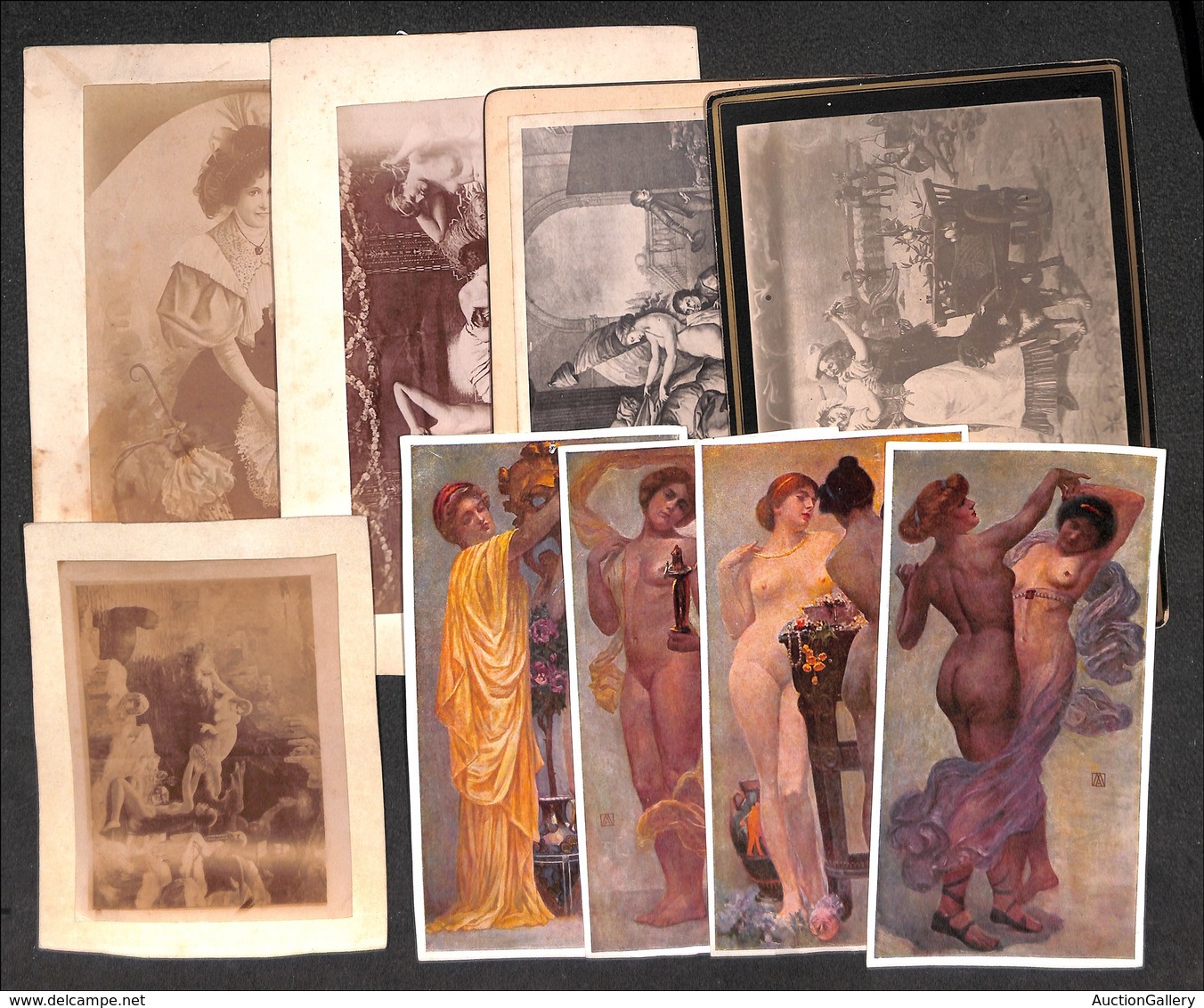 0644 LOTTI VARI E COLLEZIONI - FOTOGRAFIE - Erotica - Cinque Fotografie D’epoca Su Cartoncini + Quattro Stampe - Other & Unclassified