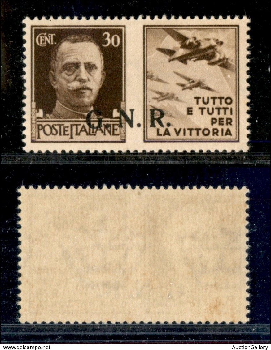 0890 REPUBBLICA SOCIALE - PROPAGANDA DI GUERRA - Secondo Tipo - 30 Cent Aviazione (19/I) Con Soprastampa In Basso - Gomm - Other & Unclassified