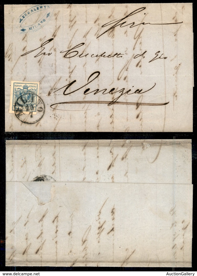 1036 ANTICHI STATI - LOMBARDO VENETO - 45 Cent (22) Su Lettera Da Milano A Venezia Del 23 Luglio 1858 (400) - Other & Unclassified