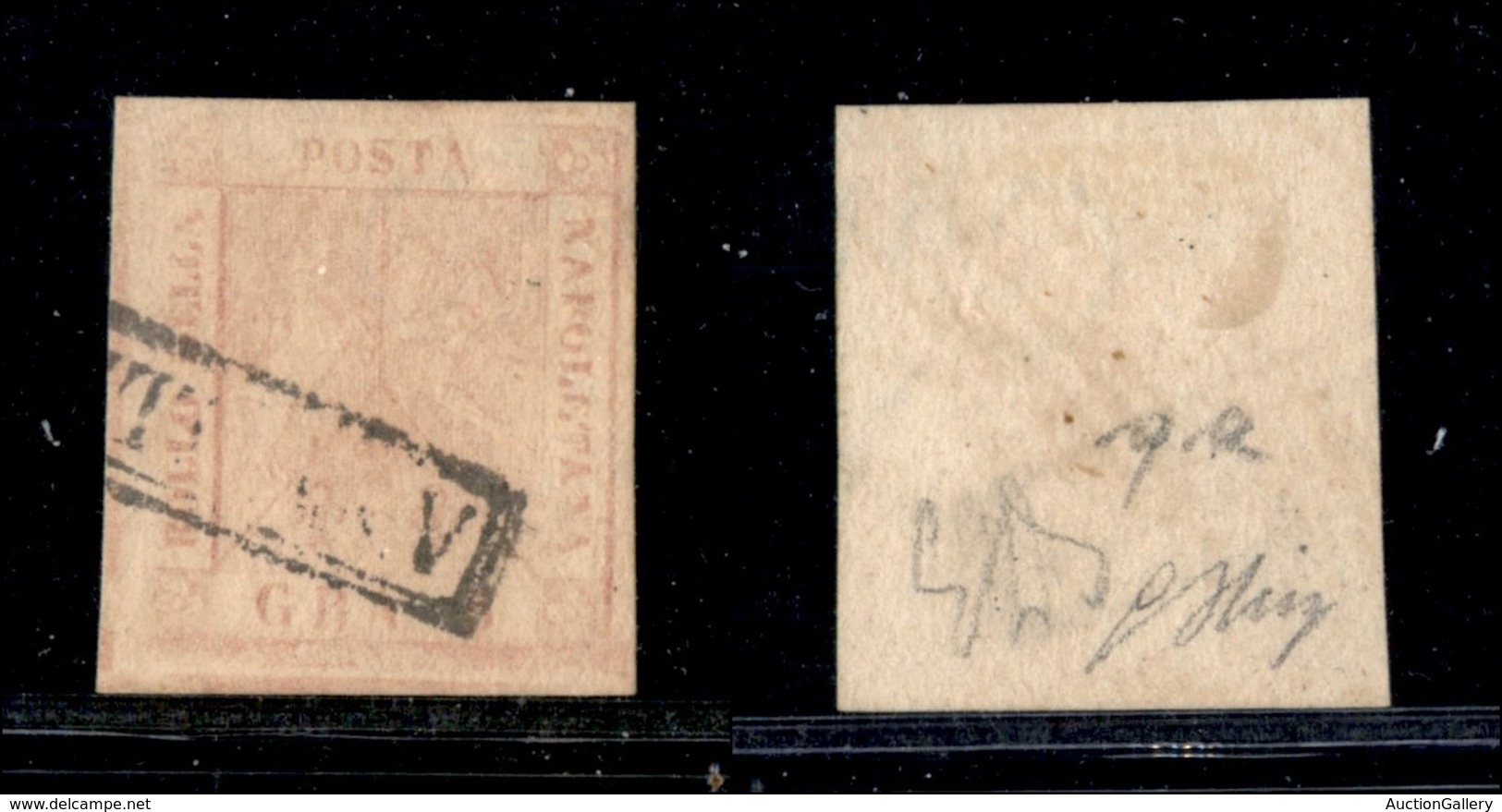 1094 ANTICHI STATI - NAPOLI - 1858 - 5 Grana (8a) - Usato - Diena + Oliva - Other & Unclassified