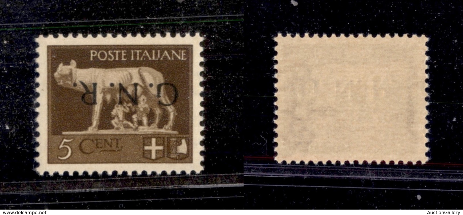 1515 REPUBBLICA SOCIALE - GNR VERONA - 1944 - GNR Verona - 5 Cent (470a) - Soprastampa Capovolta - Gomma Integra (120) - Other & Unclassified