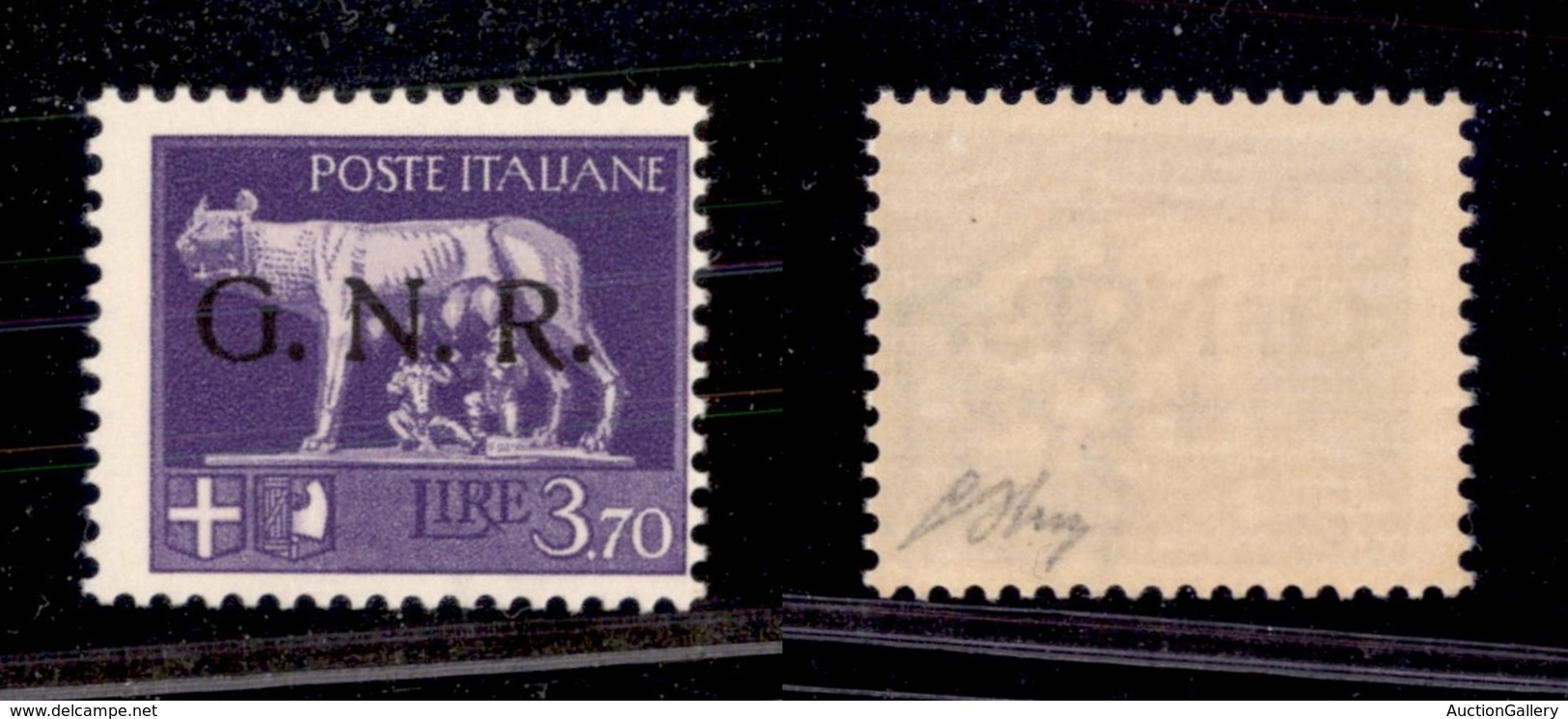 1553 REPUBBLICA SOCIALE - GNR VERONA - 1944 - GNR Verona - 3,70 Lire (484) - Gomma Integra - Oliva (120) - Other & Unclassified