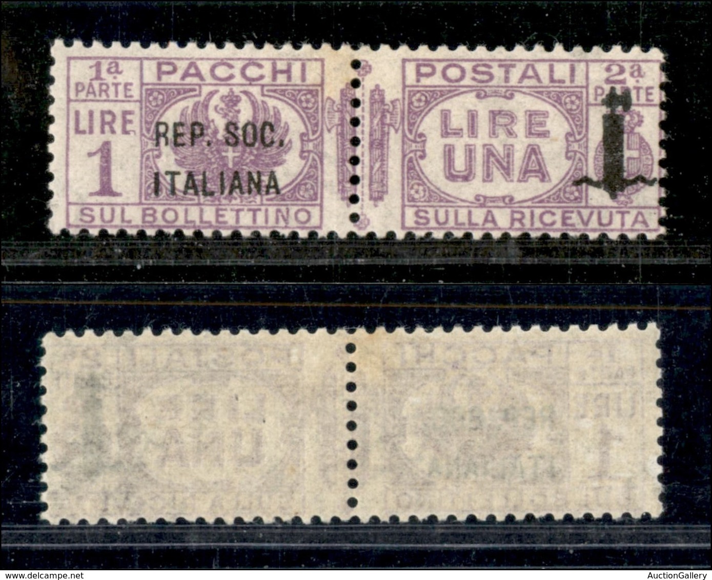 1588 REPUBBLICA SOCIALE - PACCHI POSTALI - 1944 - 1 Lira Pacchi Postali (42) - Gomma Integra (20) - Other & Unclassified