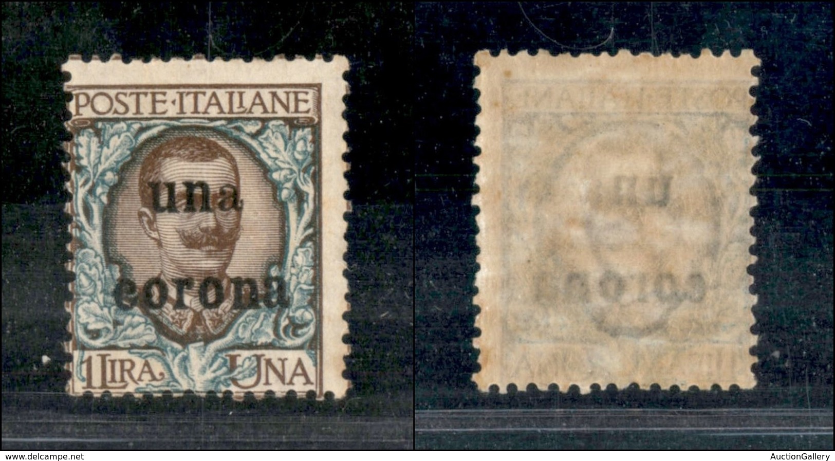 1659 OCCUPAZIONI - DALMAZIA - 1919 - 1 Corona Su 1 Lira (1b) - "a" Più Piccola In "una" - Nuovo Con Gomma (90) - Other & Unclassified