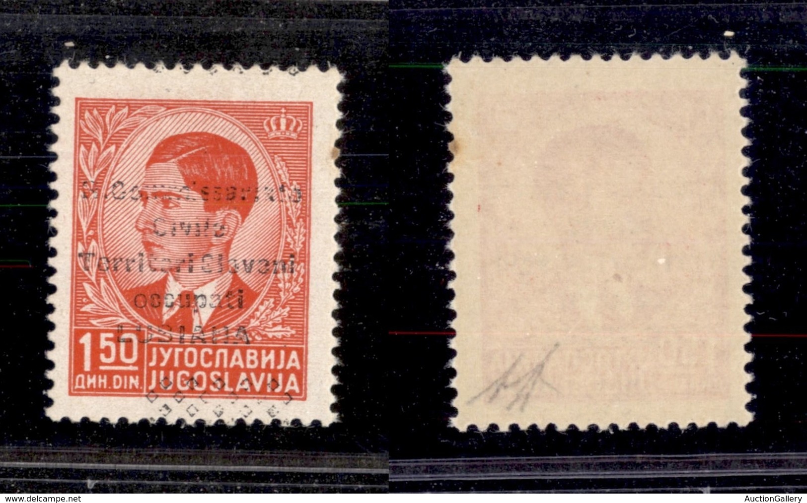 1665 OCCUPAZIONI - LUBIANA - 1941 - 1,50 Din Soprastampato (21ka) - Soprastampa In Basso (ultima Riga Di Rombi In Alto)  - Other & Unclassified