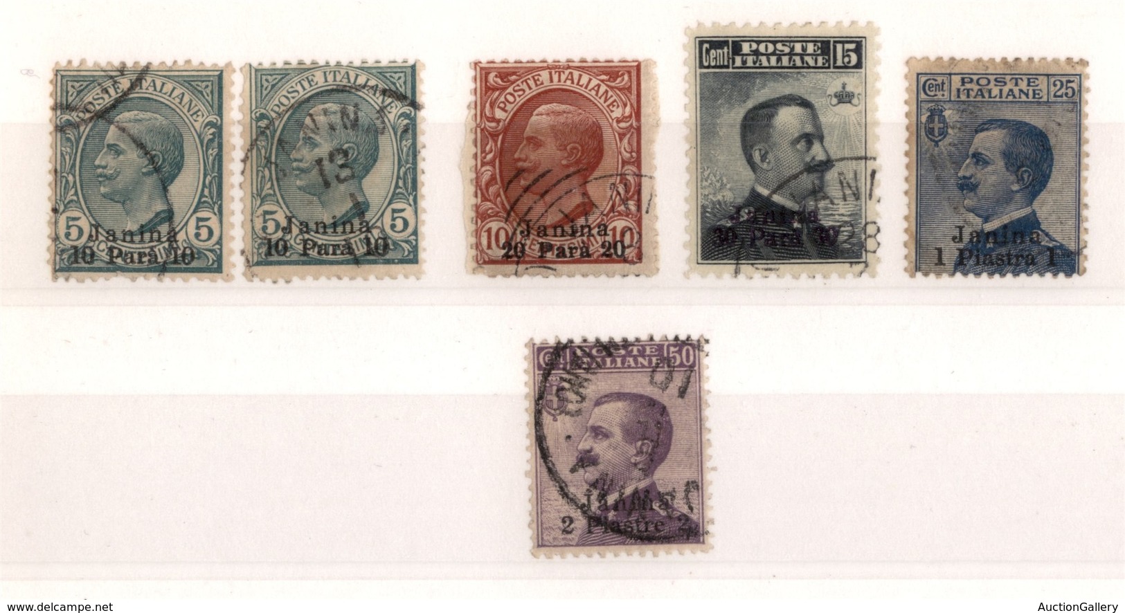 1704 UFFICI POSTALI ESTERO - LEVANTE - Giannina - 1919/1911 - Cartoncino Con 6 Valori (due 1+ 2/5) - Usati (25) - Other & Unclassified