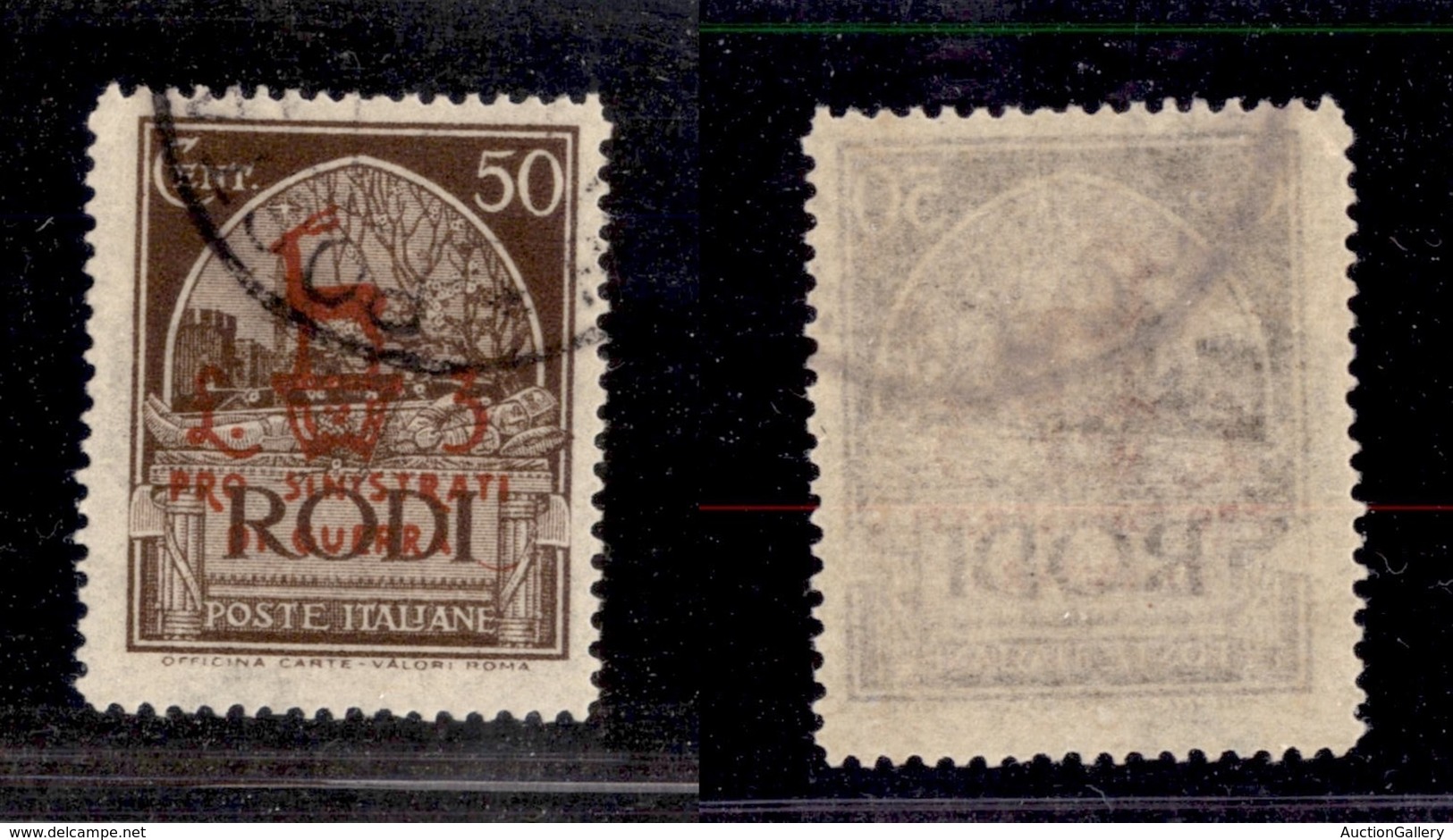 1740 COLONIE - EGEO - Occupazione Tedesca - 1944 - 50 Cent +3 Lire Pro Sinistrati (130) - Usato (24) - Other & Unclassified