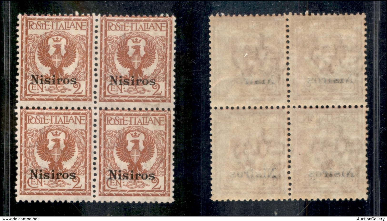 1751 COLONIE - EGEO  - Nisiro - 1912 - 2 Cent (1) - In Quartina - Gomma Integra (100+) - Other & Unclassified