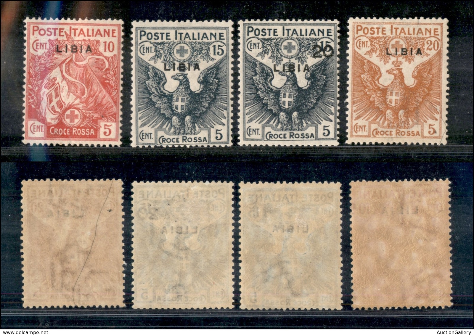 1791 COLONIE - LIBIA - 1915/1916 - Croce Rossa Soprastampati (13/16) - Serie Completa Di 4 Valori - Nuovi Con Gomma (140 - Other & Unclassified