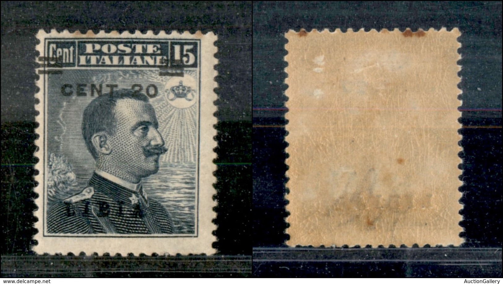 1796 COLONIE - LIBIA - 1916 - 20 Cent Su 15 Cent Michetti Soprastampato (17/I) - Soprastampa In Azzurro Nero - Tre Denti - Other & Unclassified
