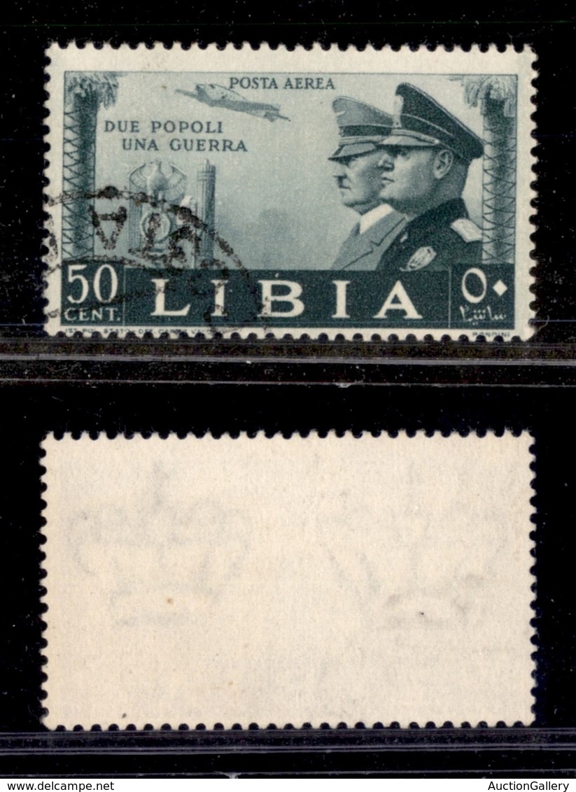 1835 COLONIE - LIBIA - 1941 - 50 Cent Fratellanza D'Armi Posta Aerea (A45) - Usato (60) - Other & Unclassified