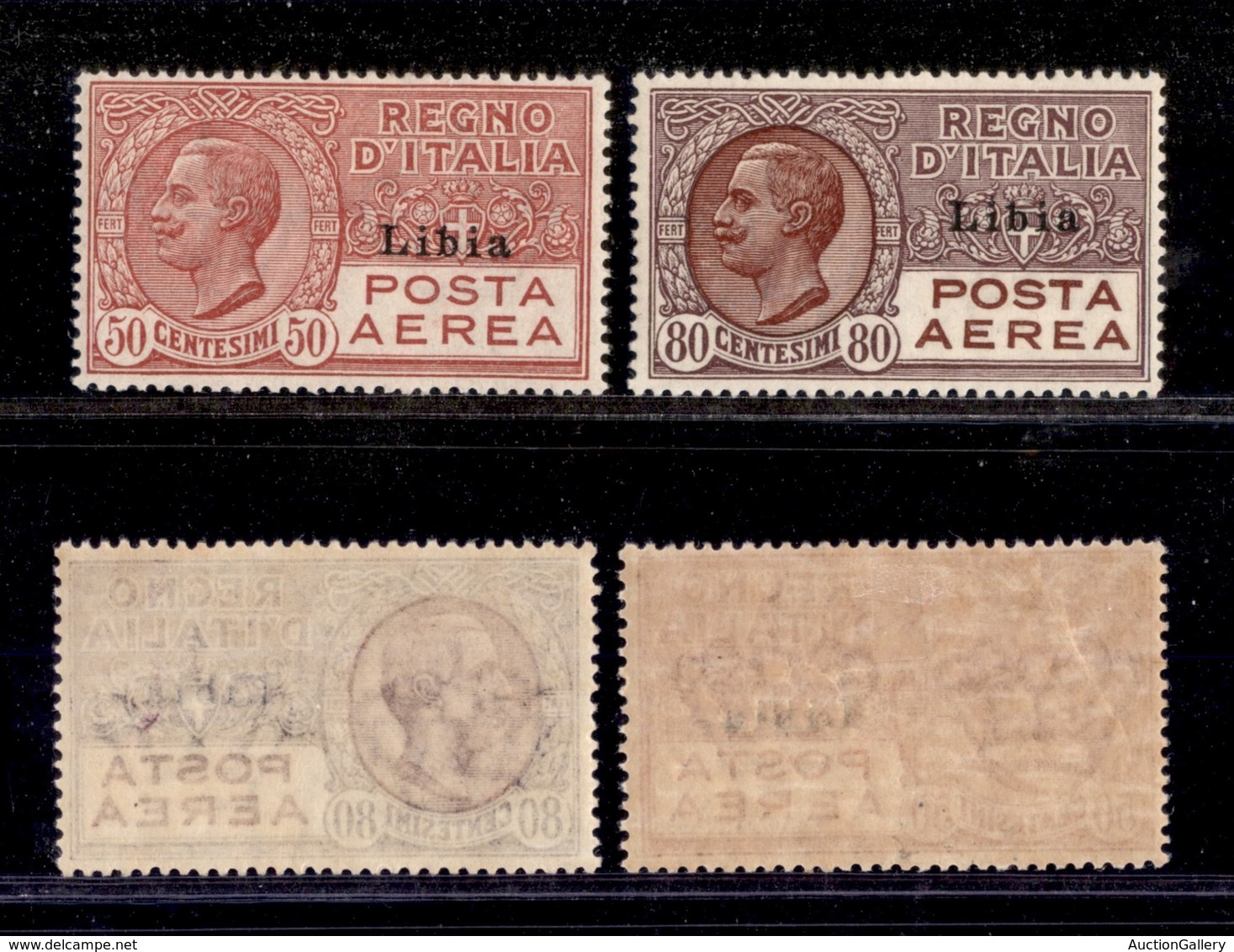 1838 COLONIE - LIBIA - 1928/1929 - Posta Aerea Soprastampati (1/2) - Serie Completa Di 2 Valori - Nuovi Con Gomma - Otti - Other & Unclassified