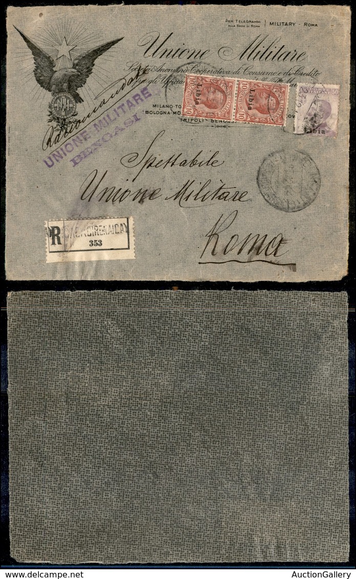 1861 COLONIE - LIBIA - STORIA POSTALE - Coppia Del 10 Cent (4) + 50 Cent (9) - Frontespizio Di Raccomandata Da Tripoli A - Other & Unclassified