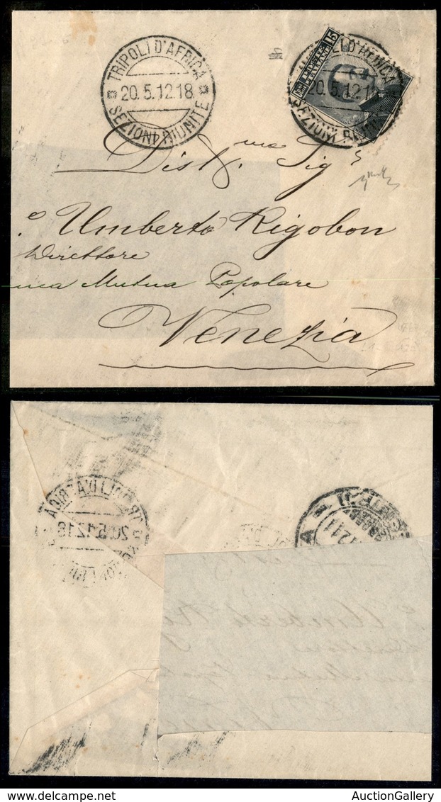 1864 COLONIE - LIBIA - STORIA POSTALE - 15 Cent (96 Regno) Su Parte Di Busta Da Tripoli A Venezia Del 20.5.12 - Chiavare - Other & Unclassified